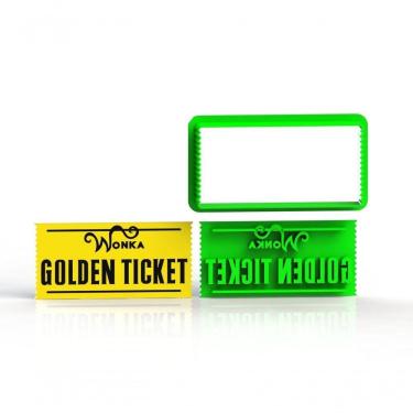 Imagem de Cortador Wonka Golden Ticket (corta E Marca) Tamanho 5 Cm
