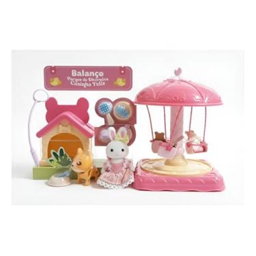 Imagem de Casinha Feliz Parque de Diversões, Brinquedo Infantil com Balanço e Acessórios, para Crianças a partir de 3 Anos