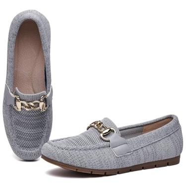 Imagem de Mocassim feminino casual na sapatilha elegante e confortável, Malha cinza, 38