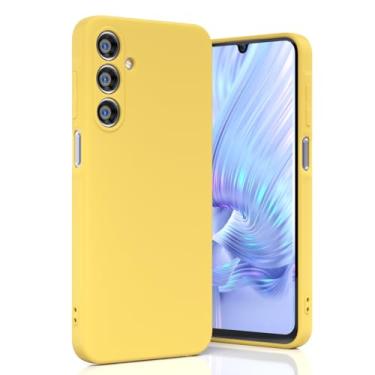 Imagem de Boaixiaen Compatível com Samsung Galaxy A16 5G, capa de telefone à prova de choque de silicone líquido fino macio TPU com proteção total à prova de choque para Galaxy A16 5G de 6,7 polegadas (amarelo)