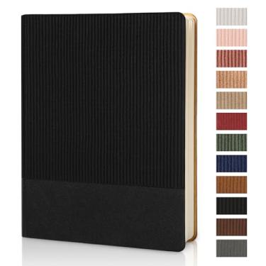 Imagem de TSFPapier Lined Ruled Journal Notebook B5 80 Sheets / 160 Pages 100 GSM Thick Paper Hardcover Leather Journal Notebook for Women Men Work Office School Writing, 7.2"x9.6" Black