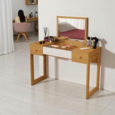 Imagem de Escrivaninha Penteadeira Com Espelho Multiuso Luanda Fenix Cinamomo/offwhite/cin