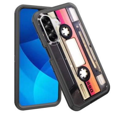 Imagem de GFEWYTJYJ Capa para Galaxy A17 5G, proteção total de 3 camadas à prova de choque, resistente, resistente, de alto impacto, capa rígida para Samsung Galaxy A17 5G 6,7 polegadas 2025, fita cassete de