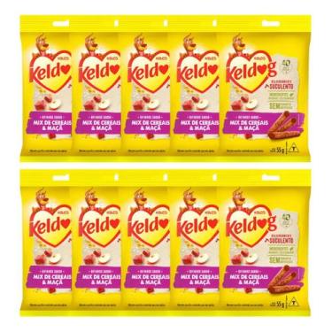 Imagem de PETISCO CACHORRO KELDOG 55g - MIX DE CEREAIS E MAÇA KIT COM 10UN