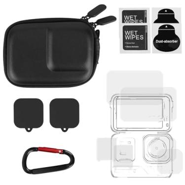 Imagem de Acessórios para Insta 360 Ace Pro 2, com Mini Estojo Transporte Lente Vidro Temperado & Protetor Ecrã Filme Ecrã Frontal Tampa Lente em Silicone Kit para Ace Pro 2 Câmera Ação