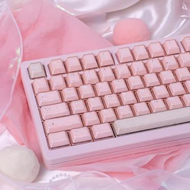Imagem de 162 Keys PBT Doubleshot Keycaps Cherry Profile Pink Translucent Keycaps Set Fit for 60% 65% 75% 95% Cherry Mx Switches ANSI/ISO Mechanical Keyboard
