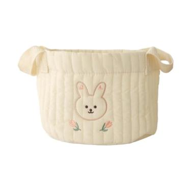 Imagem de JWQFBC Cesto Organizador de Fraldas para Bebês, Portátil, Essencial para Recém-nascidos, Porta-brinquedos Multifuncional, Bolsa para Guardar No Carro, Coelho Pequeno, Tamanho real