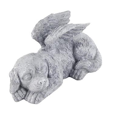 Imagem de GLOGLOW Estátua Memorial do Animal de Estimação Dos Ferros Waffle, Estátua Tributo Marcador da Sepultura Animal de Estimação Anjo Gato para o Jardim Ao Ar Livre da Casa ou a Lápide Nan (Cachorro Anjo)