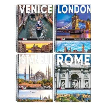 Imagem de Caderno Universitário X-Photo Espiral Capacidade 96 Folhas Capa Dura c/Decorações Sortidas, Máxima 7020-38919