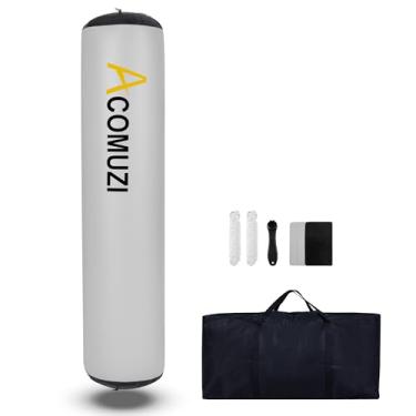 Imagem de ACOMUZI Para-lamas de doca infláveis resistentes, para-choques de barco grandes de 1,8 m x 35,5 cm para ancoragem com 2 cordas, para-lamas de barco para ancoragem de pára-choques de doca de barco