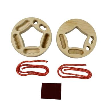 Imagem de menolana Conjunto de 2 Pranchas de Escalada para Exercícios de Barra Fixa com Cordas de Suspensão, Fortalecedor de Dedos Compacto e Ideal para Treinamento em