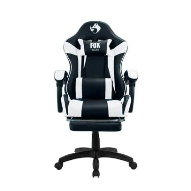 Imagem de Cadeira Gamer Fox Racer Zerda, Branco, Com Apoio De Pe