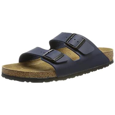 Imagem de Sand lia de couro unissex Birkenstock Arizona, Blue Birko-flor, 9-9.5 Narrow Women/7-7.5 Narrow Men