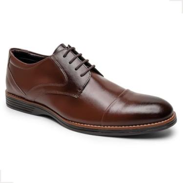 Imagem de Sapato Masculino Social com Cadarço Confortavel Elegante Moderno Premium (Marrom, BR, Adulto, Numérico, 40)