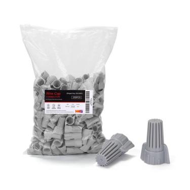 Imagem de Porcas de fio HKS 200 Grey AWG 18-6 Conectores de fios elétricos alado