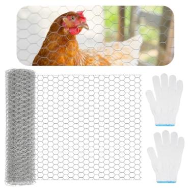 Imagem de Cercas de animais galvanizadas hexagonais para ambientes externos de 40 cm x 60 cm, adereços de malha DIY para decorações e artefatos de casa, cerca de arame antiferrugem