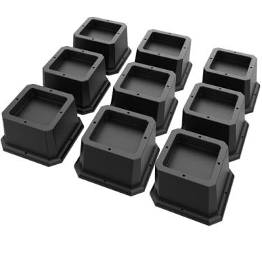 Imagem de MCXYEM Elevador de cama/elevador de cama/elevador de cama/elevador de móveis/elevadores de mesa/elevadores de moldura criar armazenamento sob a cama resistente para ajuste de altura de móveis preto