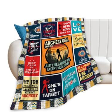 Imagem de Cobertor de tiro com arco, cobertor de tiro com arco, presentes esportivos, cobertores de flanela de pelúcia para meninas, mulheres, homens, meninos, amantes, adultos, roupa de cama macia, presente