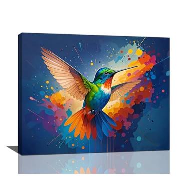 Imagem de Crekviy Beija-flor arte de parede fotos de pássaros decoração de parede beija-flor impressões em tela pintura arte decoração de casa para banheiro quarto sala de estar presentes emoldurados pronto