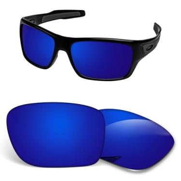 Imagem de Lentes de substituição de 1,5 mm compatíveis com óculos de sol Oakley Turbine OO9263, antiarranhões e resistentes a impactos - azul escuro polarizado