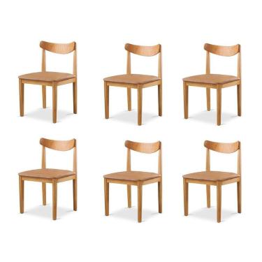 Imagem de Kit 6 Cadeiras Sala de Jantar Aurora Caramelo