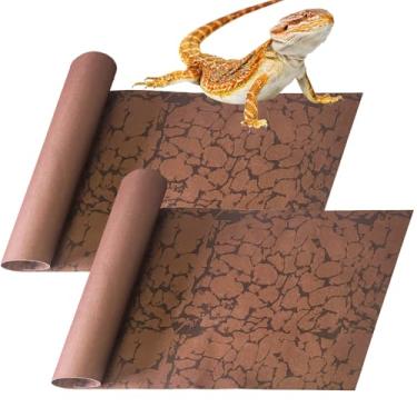Imagem de BNOSDM Tapete de réptil, 2 peças, forro de terrário, roupa de cama para gaiola de réptil, suprimentos para tartaruga, lagarto, leopardo, lagartixa, cobra, camaleão, 100 x 50 cm