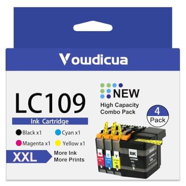 Imagem de LC109XXL Cartuchos de tinta de alto rendimento de substituição para Brother LC109 LC105 XXL cartuchos de tinta para impressora MFC-J6520DW MFC-J6720DW MFC-J6920DW (pacote com 4, 109BK 105C 105M 105Y)