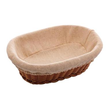 Imagem de Cesta oval c/ forro em tecido rattan pvc 27x20cm - lyor