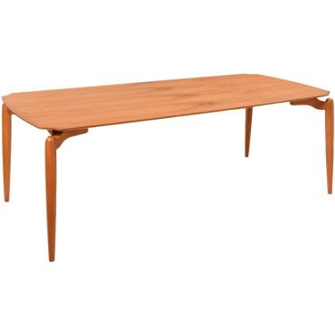 Imagem de Mesa Jantar Malibu Madeira Maciça Amendoa Tampo Lâminado 180x100 Detalhe Pe Moderna