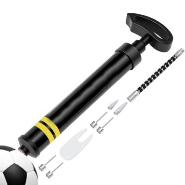 Imagem de Shakven Bomba de ar de bola, kit de inflador de bomba de bola, Bomba de futebol e futebol, Kit portátil de inflador de bola de exercício multiuso com 4 agulhas para futebol, basquete
