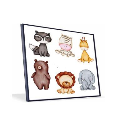 Imagem de Quadro Turma do Zoo Canvas Sem Vidro - Center Molduras, 60x40 Filete, 