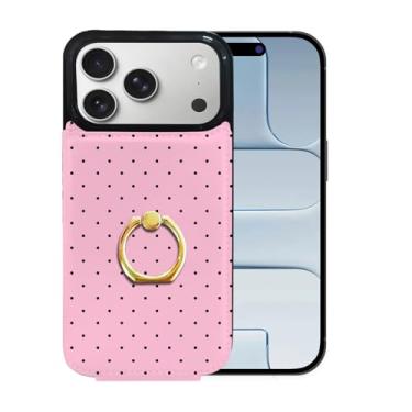 Imagem de Lyforaz Capa carteira compatível com iPhone 17 Pro Max com suporte para cartão, anel de dedo de rotação de 360°, bloqueio RFID, botões duplos protetores à prova de choque para ip17 PM 16,9 polegadas