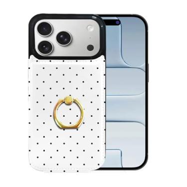 Imagem de Lyforaz Capa carteira compatível com iPhone 17 Pro Max com suporte para cartão, anel de dedo de rotação de 360°, bloqueio de RFID, botões duplos protetores à prova de choque para ip17 PM 16,9