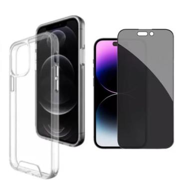 Imagem de Capa Para iPhone 13 Pro Max Acrílico + Película Priv+ Película Câmera 