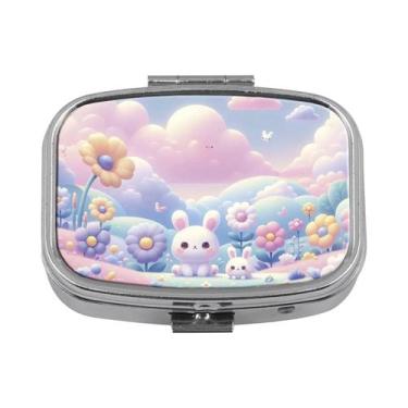 Imagem de Caixa De Medicamentos De Metal Com Padrão De Animais, 2 Compartimentos