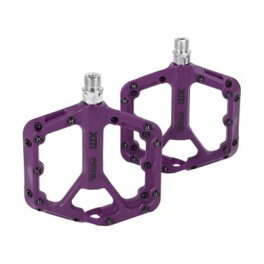 Imagem de Partuto Pedal de bicicleta Nylon Universal Pedal plano de bicicleta sem tiras refletivas roxo 14 mm Eixos Pedal de bicicleta antiderrapante para BMX MTB 1 par