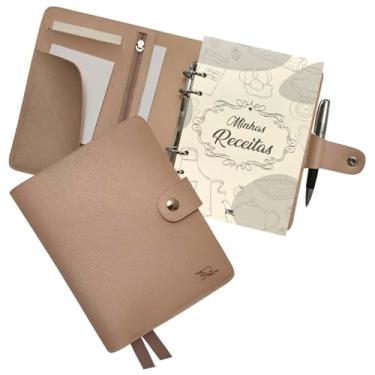 Imagem de Agenda Minhas Receitas 195-R Personalizada Raffai Couros (Nude)