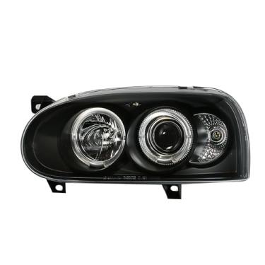 Imagem de Azoeparts 1 lâmpada de farol fumê Angel Eyes para VW Golf MK3 1991-1997 (lado esquerdo do motorista)