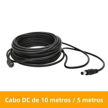 Imagem de Cabo De Extensão De Energia Preto De 10M DC12V 5.5mm*2.1mm Macho Para 