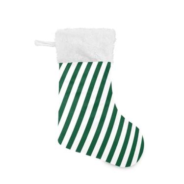 Imagem de GakkiGii Pacote com 2 meias de Natal de grade simples, decoração grande para pendurar na parede da árvore da lareira, 45 x 31 cm