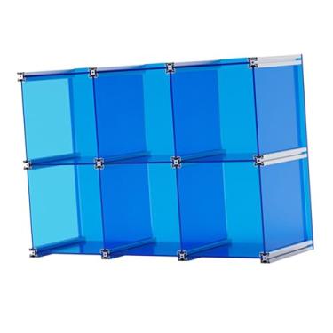 Imagem de Bothyi Figura Armazenamento de copo Organizador de armazenamento 6 Compartimentos Multifuncionais Organizador Cosmético Maquiagem de Bandeja Stand para, Azul