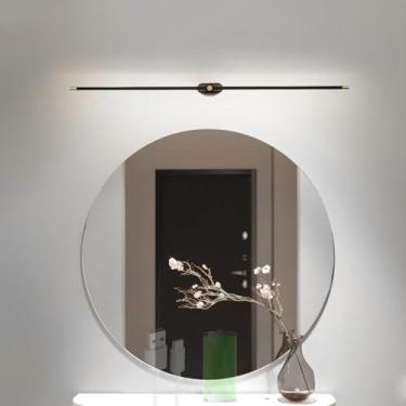 Imagem de Lâmpada de espelho de bateria LED banheiro moderno arandelas com interruptor de toque iluminação de imagem alumínio longa iluminação de parede lâmpada de parede sem fio para penteadeira de sala de