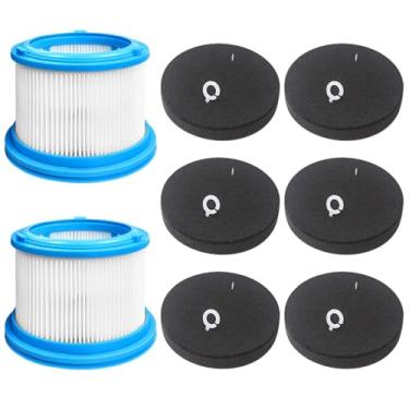 Imagem de Kit de filtro para aspirador sem fio Bissell PowerClean FurGuard 280W, FurFinder 200W série 4052 4039 4051 4205, número de peça 1646969, conjunto de 2 filtros e 4 almofadas de pré-filtro