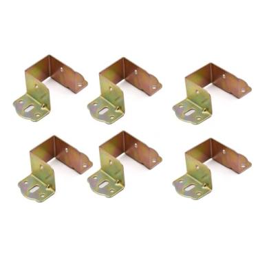 Imagem de FAFEFC 6 peças de suporte quadrado de madeira com botão suspenso, suporte de metal para canto de cama, acessórios de ferragens para móveis espessos (tamanho grande), ct002