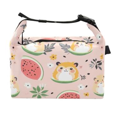 Imagem de STAYTOP Lancheira fofa de hamster com fivela de alça, lancheira isolada para meninos e meninas, lancheira térmica para trabalho escolar
