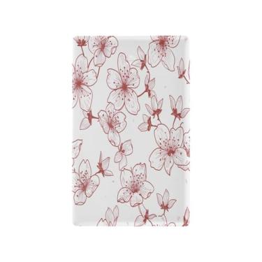 Imagem de Wassud Placa de cobertura de interruptor de luz, capas de tomada decorativas, placa de parede para tomadas elétricas, flores de cerejeira, simples, em branco, 11,5 x 7,6 cm