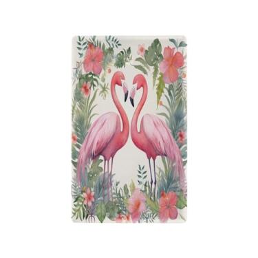 Imagem de Wassud Placa de cobertura de interruptor de luz de flamingos e flores, 1 capa de tomada em branco placa de parede decorativa decoração de casa sala de estar quarto