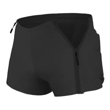 Imagem de Short infantil acolchoado com zíper HIPS equipamento protetor para ciclismo, neve, esqui, patinação, almofadas 3D HIPS para cóccix, Preto, M