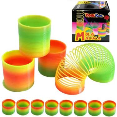 Imagem de Kit com 8 Mola Maluca Colorida Furta-Cor Brinquedo Clássico - Futuro K