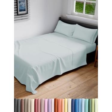 Imagem de Jogo de lençol casal GG extra longo estendido casal GG - confortável, respirável e refrescante - cabe em colchões de 20 a 40 cm com bolsos profundos - 137 cm x 203 cm - Roupa de cama luxuosa macia